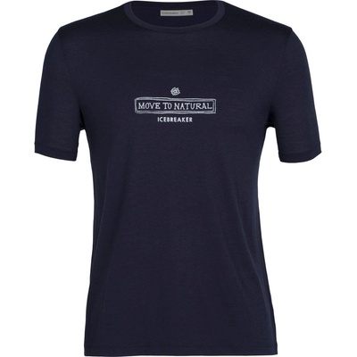 Icebreaker Mens merino Tech Lite II SS T-Shirt Grown Down South Midnight Navy 0A56CW401 pánské tričko