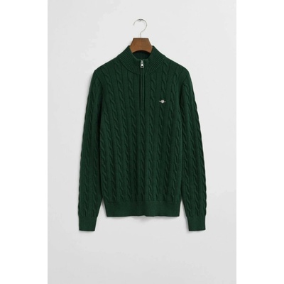 Gant Cotton Cable Half Zip Tartan Green – Zbozi.Blesk.cz