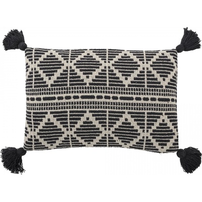 Bloomingville Bavlnený vankúš Black Ornament 60x40