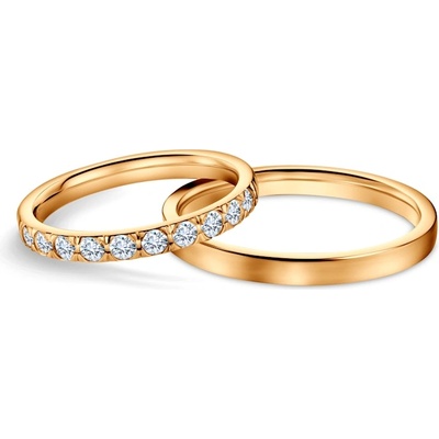 SAVICKI Сватбени халки: жълто злато, плоски, 2, 5 мм