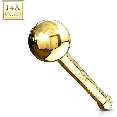 Šperky4U zlatý piercing do nosu kulička ZL01113-YG