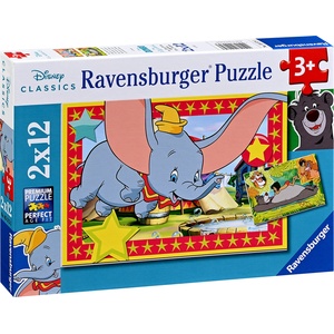 Ravensburger Детски пъзел Ravensburger 2 в 1 - Зов за приключения: Книга за джунглата и Дъмбо (5575) - baby