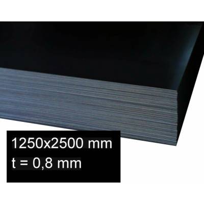 Plech černý za studena 0,8 mm (1,25×2,5 m)