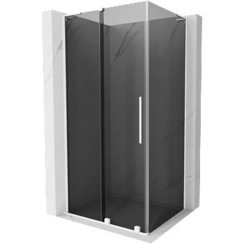 Mexen Velar L плъзгаща се душ кабина 90 x 110 cm, графит, бяло - 871-090-110-43-20 (871-090-110-43-20)