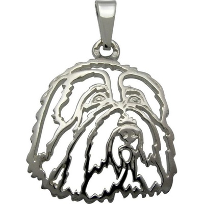 Stříbrné tlapky Bearded Collie stříbrný přívěšek 331