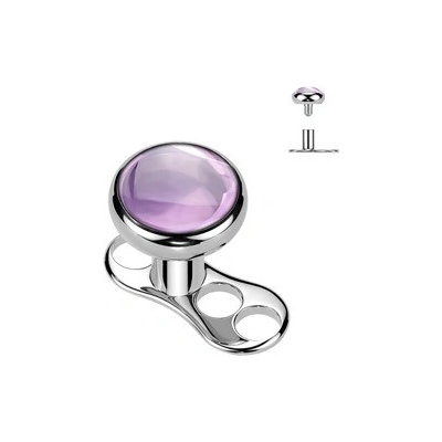 Šperky4U Kompletní microdermal piercing ametyst MD046