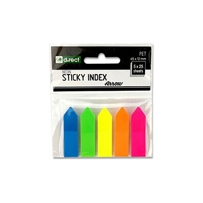 Samolepicí neonové záložky, šipky - 45 x 12 mm, 5 x 25 listů – Zboží Dáma