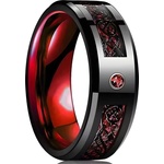 HARAHU Пръстен GA-31885 - Черен / Червен / 49mm KP31885