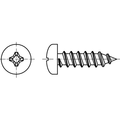 PROFISTYL DIN 7981C šroub do plechu s půlkulatou hlavou PHILLIPS (ostrá špička) nerez A2 Varianta: DIN 7981C šroub do plechu půlkulatá hlava křížová drážka nerez A2 3,5x16 – Zboží Mobilmania
