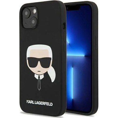 KARL LAGERFELD Head Silicone Case - дизайнерски силиконов кейс за iPhone 13 (черен)