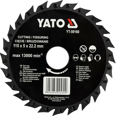 Rotační rašple pilková 115 mm Yato YT-59160