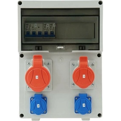 Staveništní rozvaděč 400V 32A/5P + 400V 16A/5P + 230V 16A jištěný