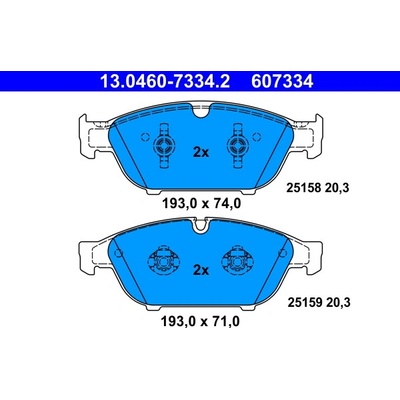 ATE Sada brzdových platničiek kotúčovej brzdy 13046073342