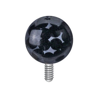 Šperky4U Microdermal ozdobná část kulička černé zirkony MD01003-K