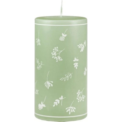 Unipar Зелена свещ , време на горене 87 h Fleur - Unipar (Fleur Green Pillar 80x150)