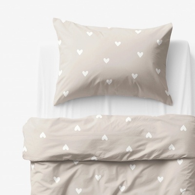 Goldea bavlna povlečení srdíčka na latte 140x200 70x90