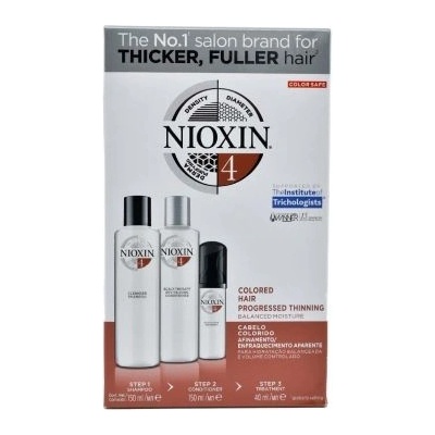 Nioxin System 4 čistiaci šampón 150 ml + revitalizačný kondicionér pre pokožku hlavy 150 ml + starostlivosť na vlasy a vlasovú pokožku 40 ml darčeková sada