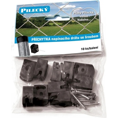 PILECKÝ Príchytka napínacieho drôtu pre stĺpik IDEAL plastová so skrutkou čierna 10 ks