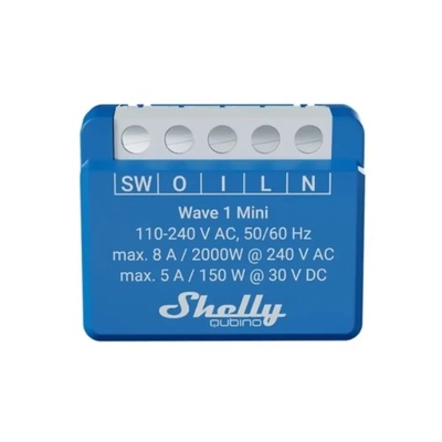 Shelly Qubino Wave 1 Mini LR Умен превключвател Z-Wave син