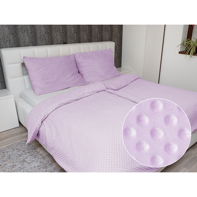 Biante obliečky Minky 3D bodky MKP-002 Fialové lila 140x220 70x90