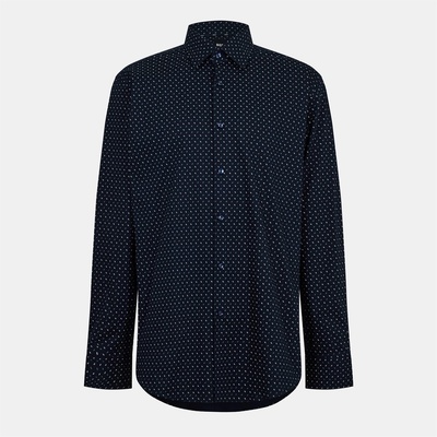 HUGO BOSS Риза с дълъг ръкав Boss Men's H Joe Kent Long Sleeve Oxford Shirt - Dark Blue