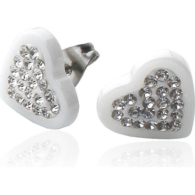 BM Jewellery Náušnice keramické srdce Valentýn S523070