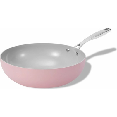 Elmich Nepriľnavá keramická Wok panvica Vital 28 cm - ružová