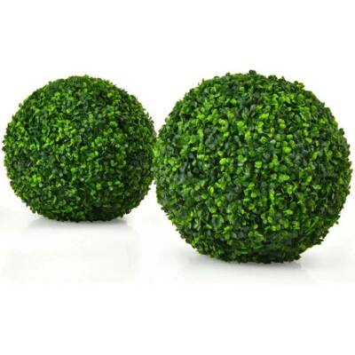 Sada 2 umělých topiary koulí HZ10558GN-2, 40 cm, zelené