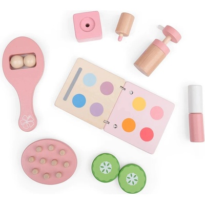 Bigjigs Toys Drevený kozmetický stolík ružový
