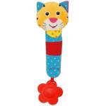 Baby Mix Детска плюшена играчка с пискалка и дрънкалка Baby Mix тигър