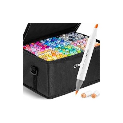 Ohuhu Маркери двувърхи Honolulu 216 броя & 1 Blender