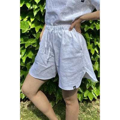 VFstyle dámske ľanové kraťasy Cora biele
