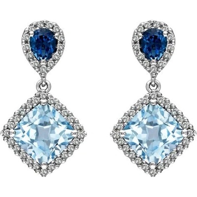 Grace Silver Jewellery stříbrné Swarovski Elements Corintia E1298 modrá