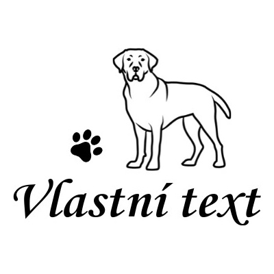 Nažehlovací nápis Labrador Vzor: 5, Potisk: černá, Motiv: srdce