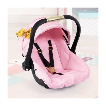 Bayer Nosidelko doll car seat with canopy pink with gold bow 67990AA