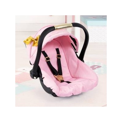 Bayer Nosidelko doll car seat with canopy pink with gold bow 67990AA