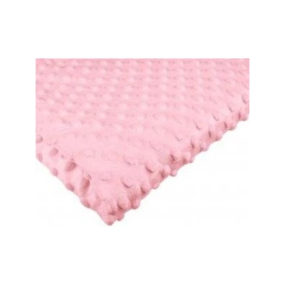 Látka minky puntík, 300 g/m², šíře 160 cm, metráž, růžová