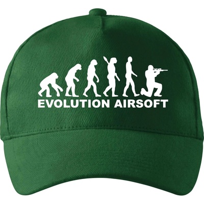 Evolúcia airsoft so zahnutým šiltom a látkovou sponou Fľaškovozelená