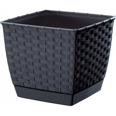 Prosperplast Ratolla square květináč 22 cm antracit