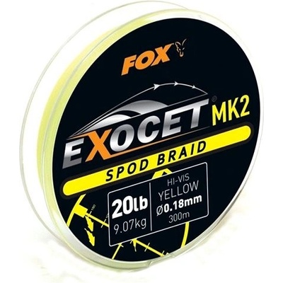 Fox šňůra Exocet MK2 Spod Braid 300m 0,18mm 9,1kg Yellow