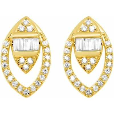 Eppi Stříbrné náušnice mandlového tvaru s lab-grown diamanty Birgit E49278