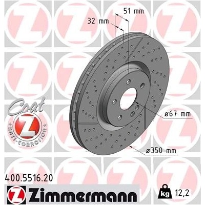 Brzdový kotúč ZIMMERMANN 400.5516.20 (400551620)