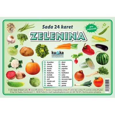Sada 24 karet - Zelenina A5