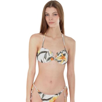 Fundango Lola Bralette bikini top - White (Tropical Green)