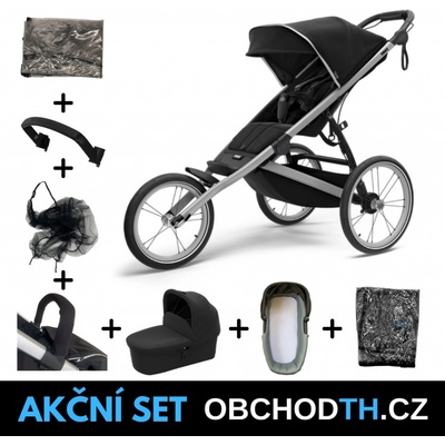 Thule Glide 2 Jet Black 2023 + pláštenka + ochranná sieť + madlo + poťah madla + vanička + pláštenka na vaničku + prestieradlo O