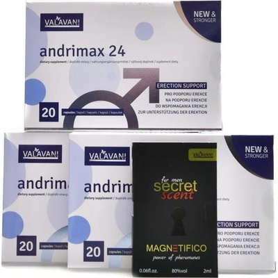 Valavani Andrimax 24 2+1 zdarma 60 kapslí + secret scent 2 ml