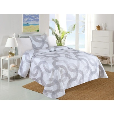 My House Бяло-сив капитониран комплект шалте и калъфка за възглавница 140x220 cm Circulo - My House (1210019.15)