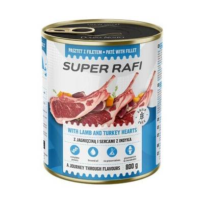 Super Rafi s jahňacím mäsom a srdcami z moriaka 800 g