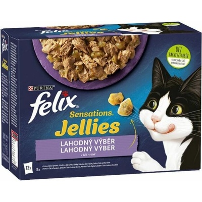Felix Sensations Jellies jahňacie makrela sleď morka v želé 12 x 85 g