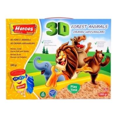 Eren - Heroes - 3D комплект за моделиране с 1 кг кинетичен пясък, пясъчник и формички - Горски животни (KUM-038)